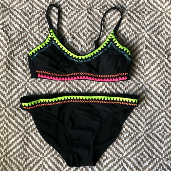 Xhilaration Other - Black and Neon Swimsuit